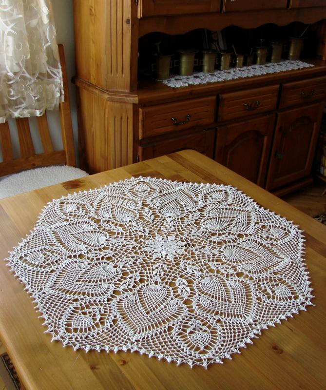 Háčkovaná dečka - bílá - ananasový vzor