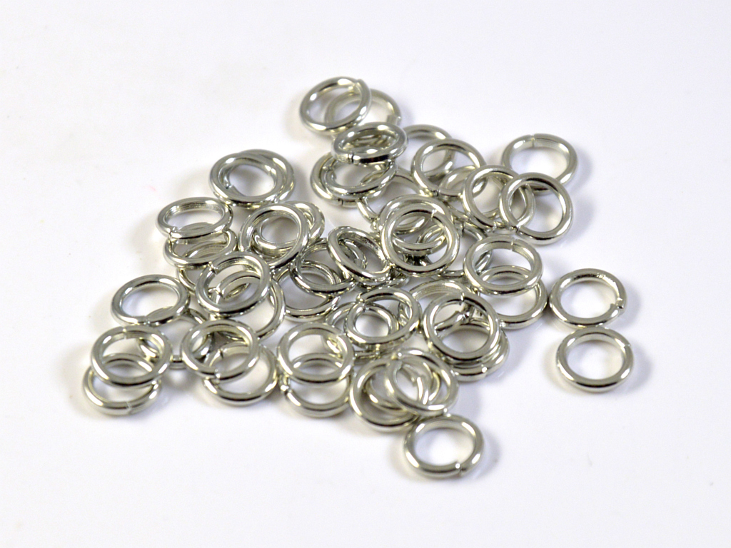 Kroužky 6 x 1 mm, platina, 50 ks