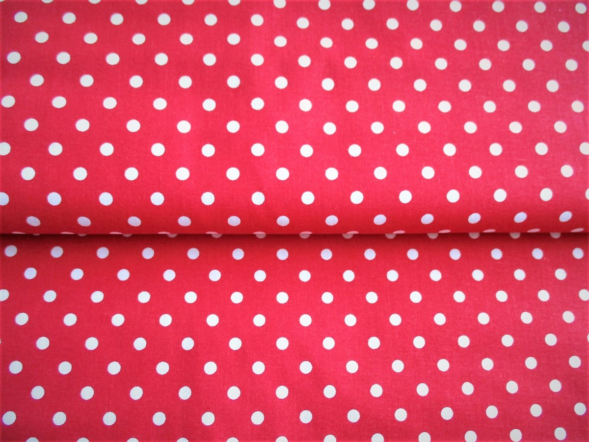 Červená bílí puntík 6 mm