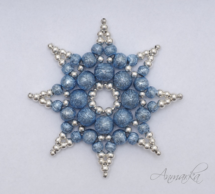 kovová hvězda ledově modrá