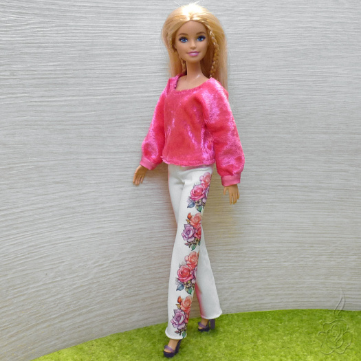 Kalhoty a mikina pro Barbie