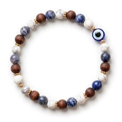 Náramek býčí oko, howlit, lapis, sodalit ŠEHEREZÁDA  - OCHRANNÝ NARAMEK hand made