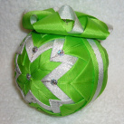 Vánoční baňka - zelenostříbrná (19_25)