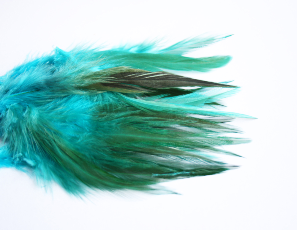 Kohoutí pírka ZELENÁ