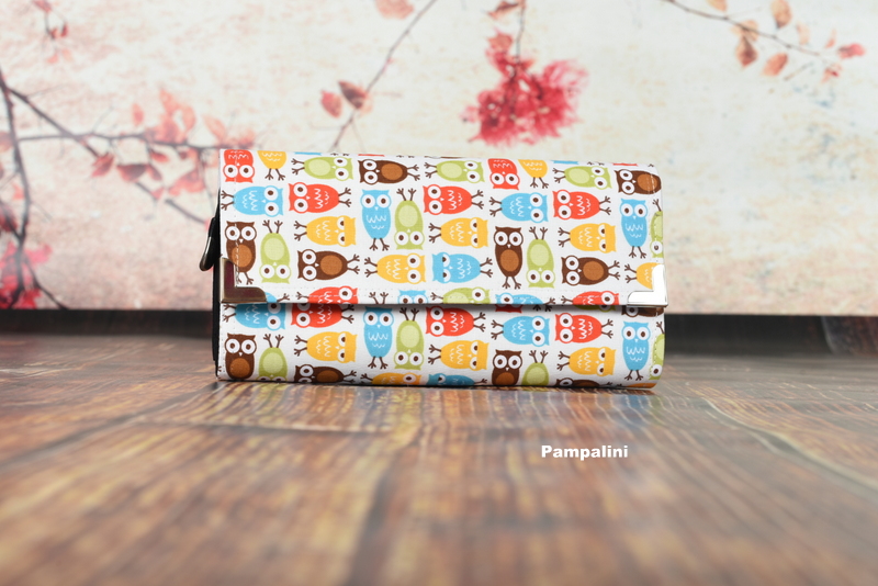Velká peněženka - Barevné sovičky