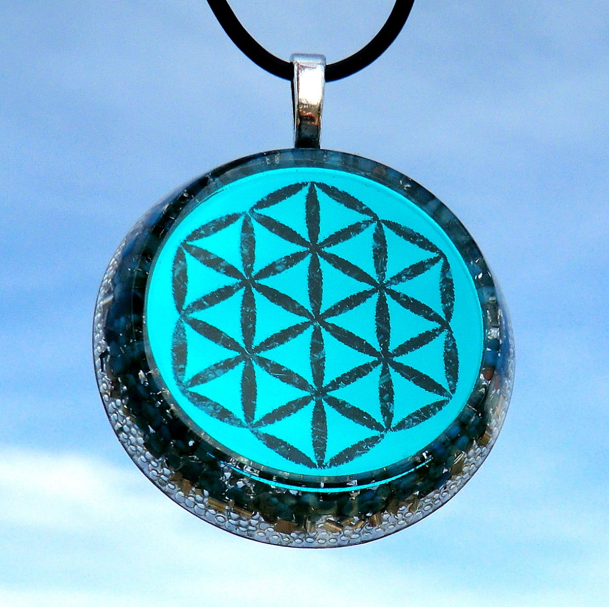 Orgonit Květ Života - zrcadlová Mandala - regenerační