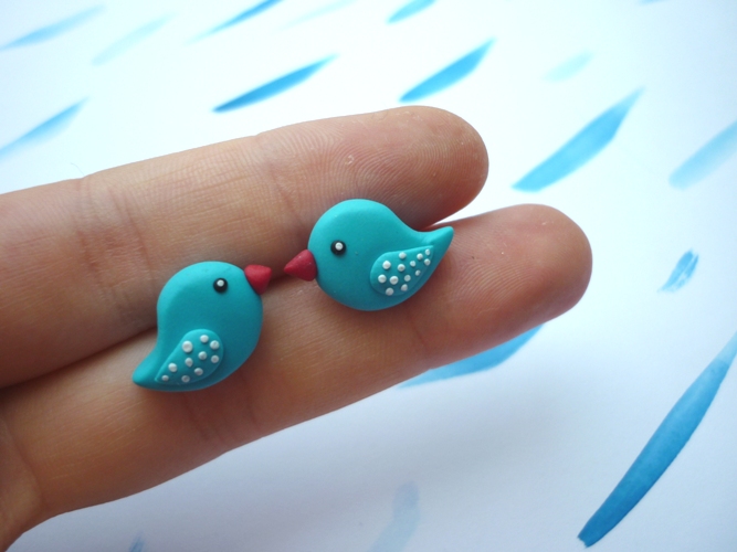 ptáčci - fimo náušnice