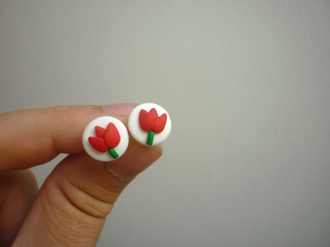 tulipány - náušnice