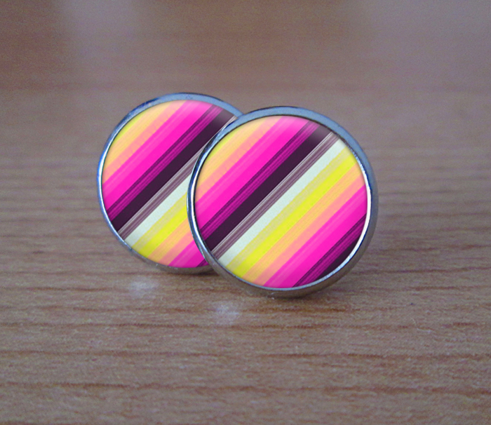 Sladké proužky -  Náušnice puzetky