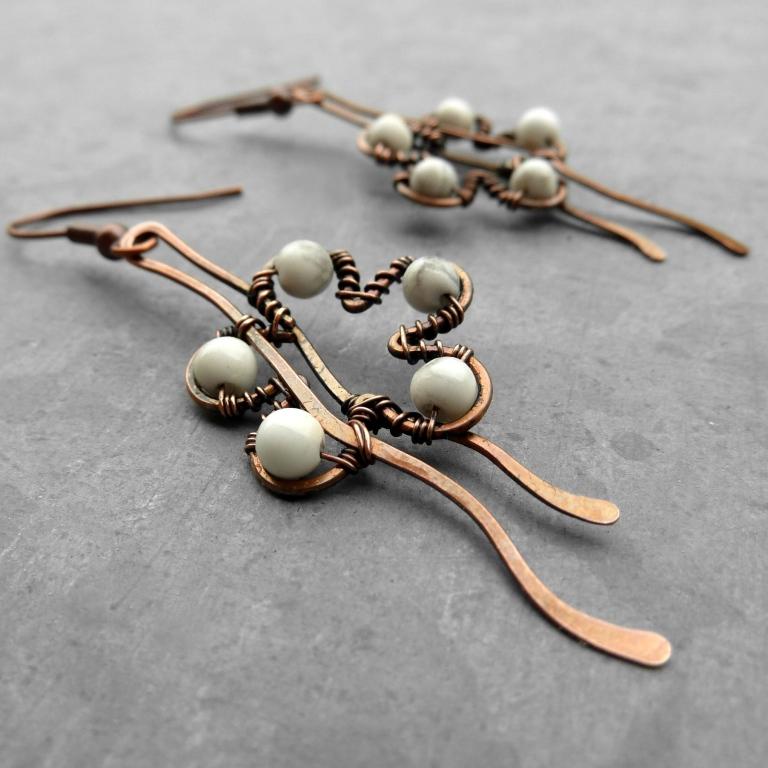 Měděné náušnice - Pětikráska