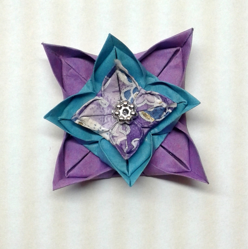 Borůvková nálada - origami brož