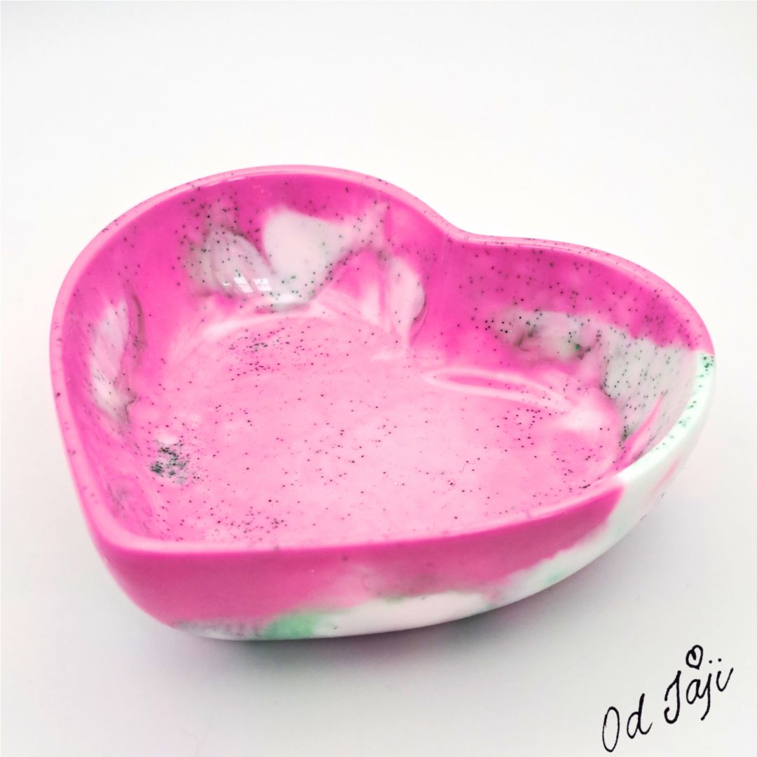 Dekorační miska Srdce růžový mramor