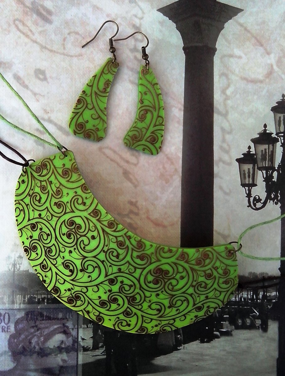 Fimo sada - spirálky v zelené