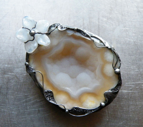 Mlhová tůňka...(Achát, sklo)