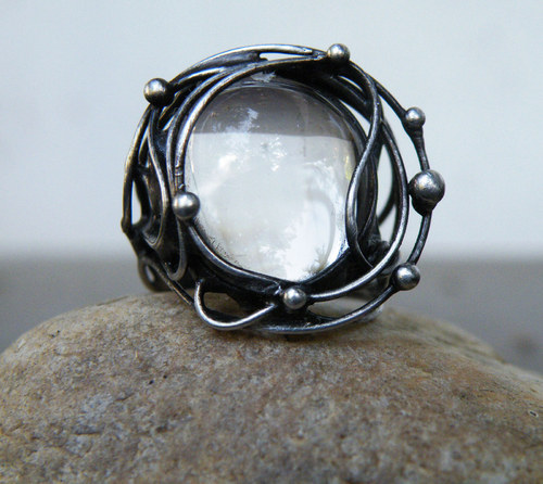 Staneš se rosou...(Křišťál) prsten XXL