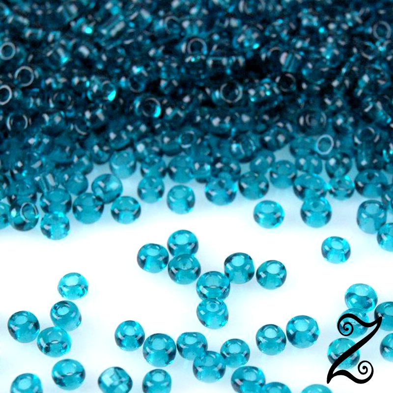 Rokajl, transparentní, tyrkysová, 3mm, 50g