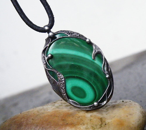 Oko lesa...(Malachit top kvalita) oboustranný