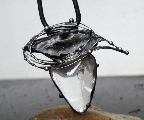 Fascinador...(Křišťál, Achát)