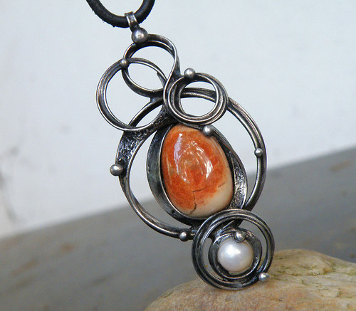 Kroužení...s Jaspisem a perlou...souprava