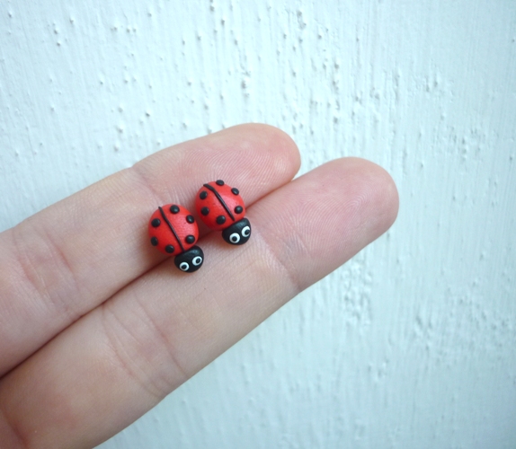 Berušky - fimo náušnice