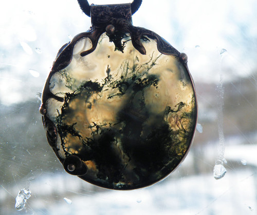 Svět skřítků...(Mechový Achát) oboustranný