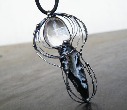 Fascinador...(Křišťál, Achát) + náušnice