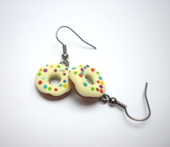 Fimo náušnice koblihy donuts