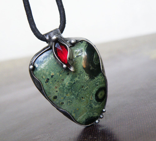 Oči lesa...(jaspis, sklo) souprava