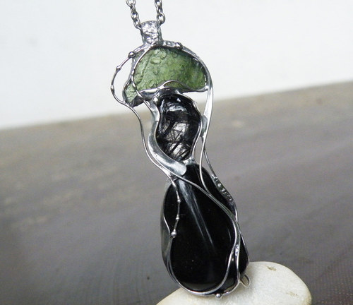 Existo...(onyx, křišťál, vltavín)