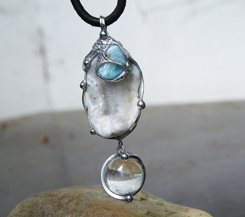 Prozření...(larimar, křišťál, achát) 