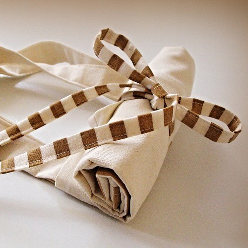 Bavlněná taška s mašlí - skládací