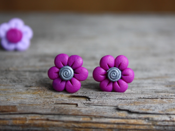Květiny - fimo náušnice
