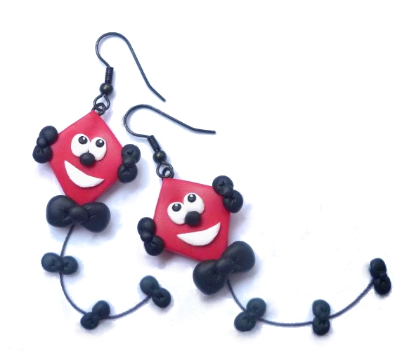 dráčci - fimo náušnice - v různých barvách