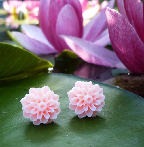 Lotosový květ - náušnice