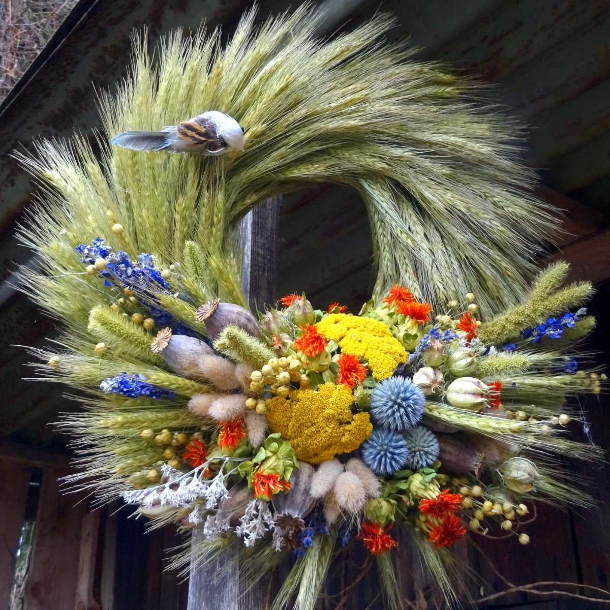 Věnec - Přírodní s ptáčkem 2