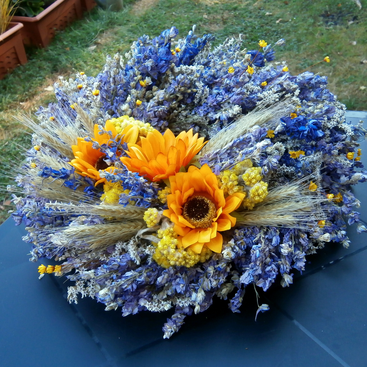 Věnec - Slunečnice v nebeském