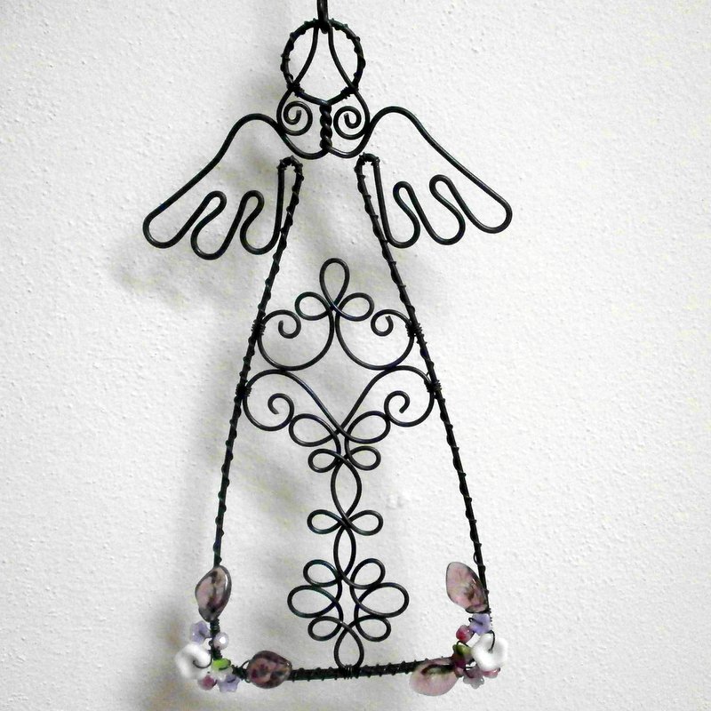 Drátovaná andělka-závěs