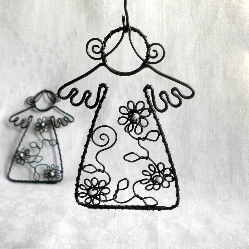 Drátovaná andělka-závěs