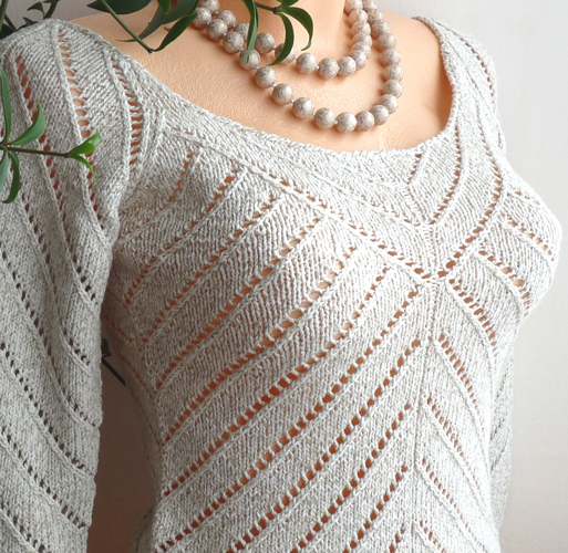 Ažurový svetr - vel.S-M (bavlna)