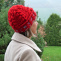 Pletená čepice - červená extravagance