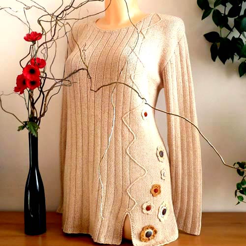 Pletený bavlněný svetr - vel.XL-XXL