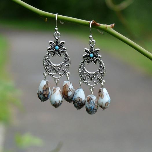 Náušnice - flekaté kapičky