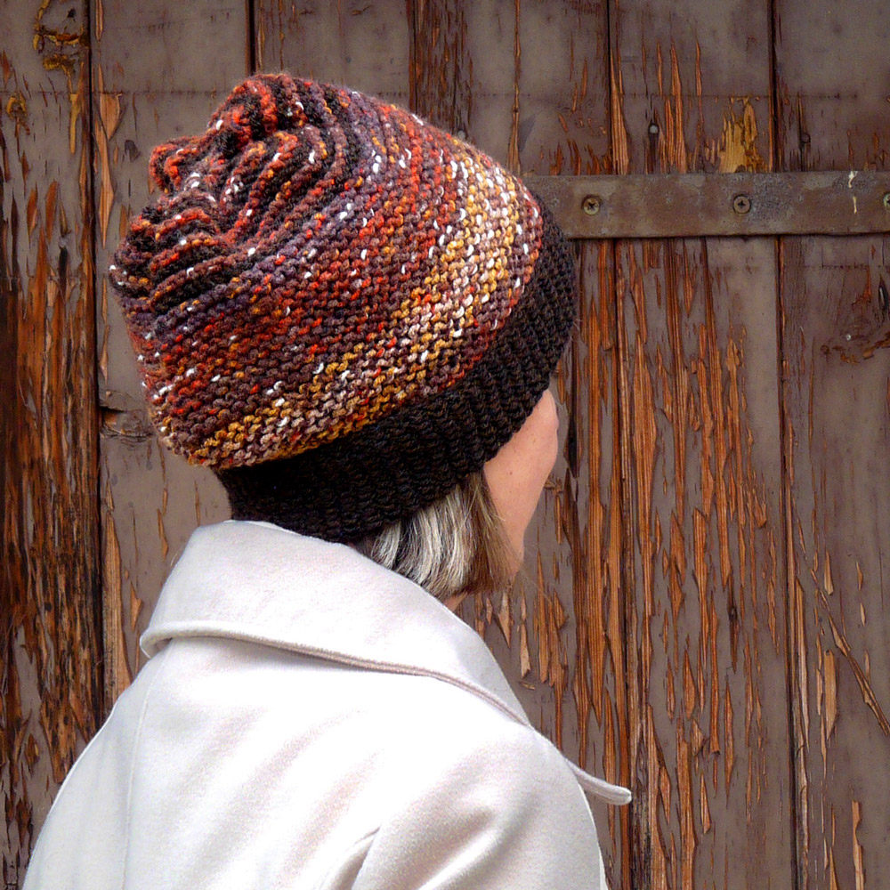 Pletená čepice - hnědá do rezava