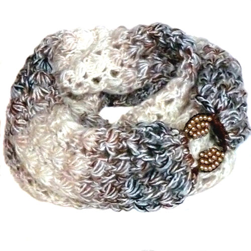 Heboučký nákrčník - hnědý s ozdobou