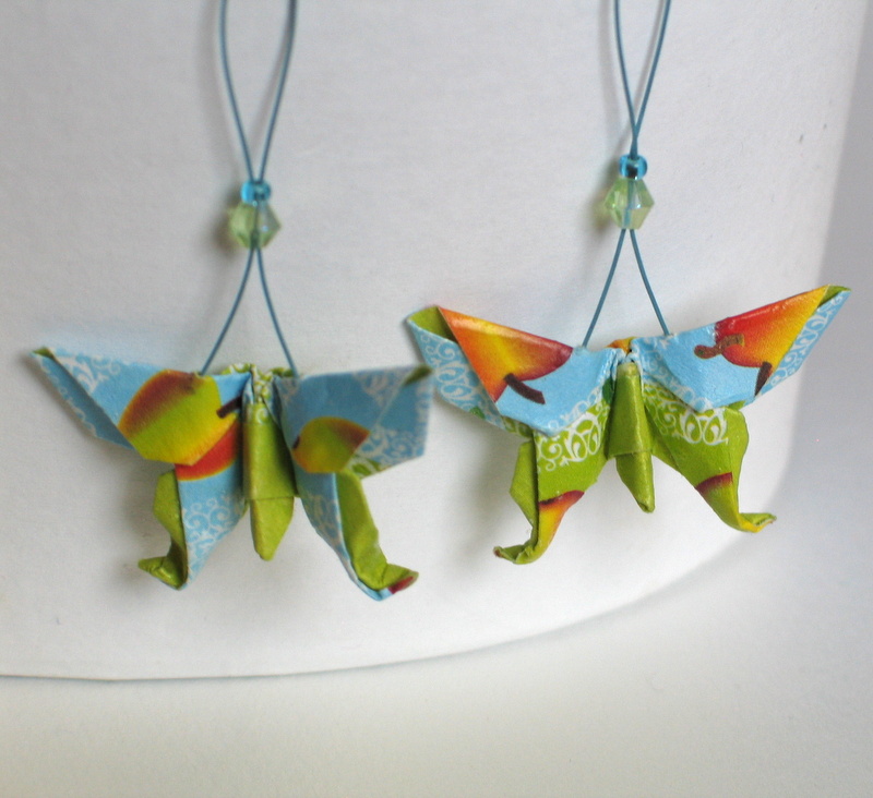 Jarní vánek - origami náušnice