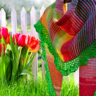 Vítání jara (pletený šátek s bavlnou)