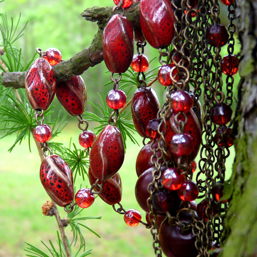 Indiánské léto - keramický náhrdelník