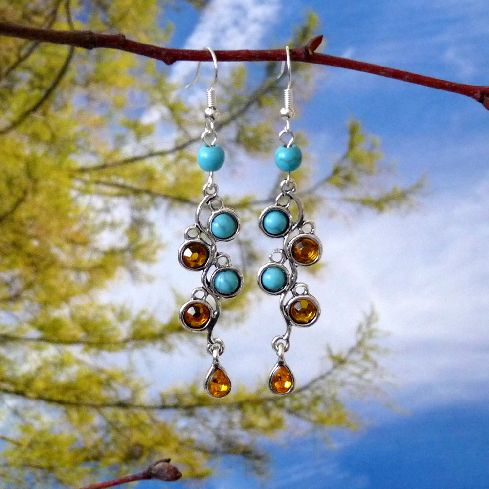 Náušnice - zlaté klásky (tyrkenit)