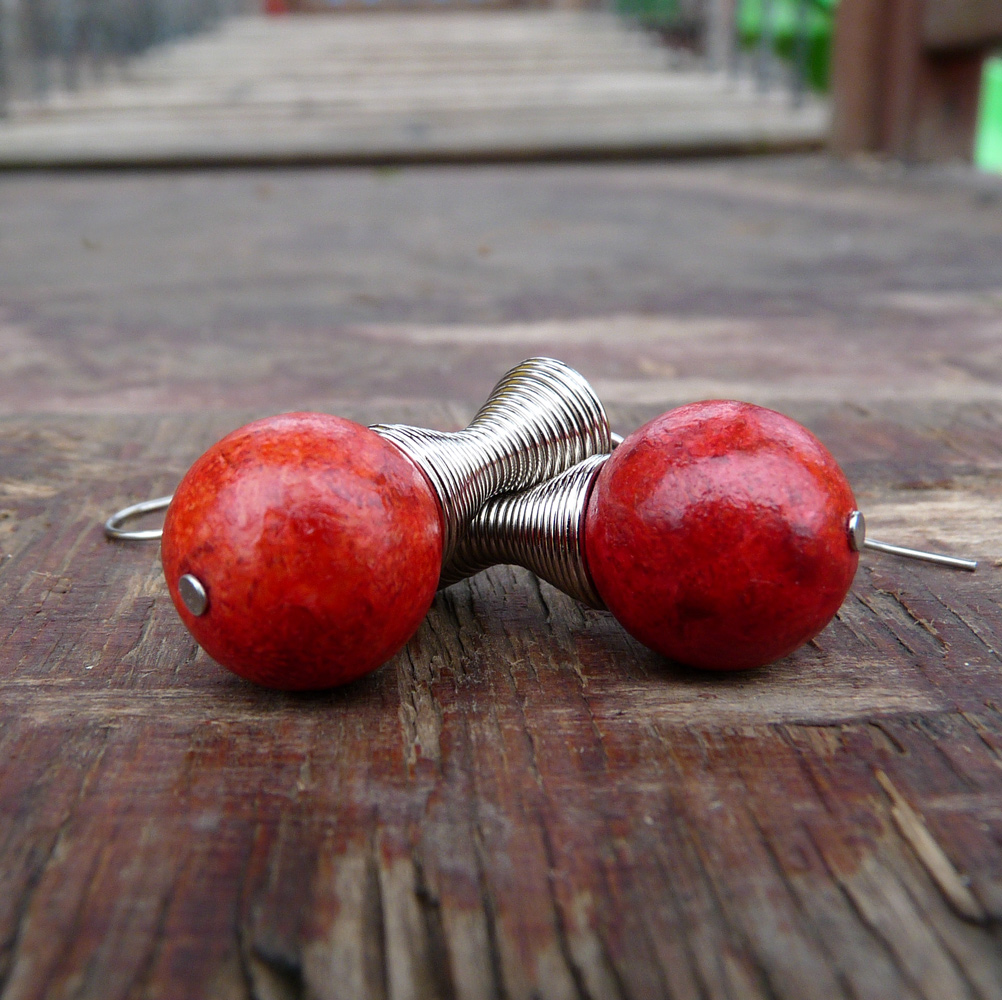 Náušnice - ve víru tance (korál)