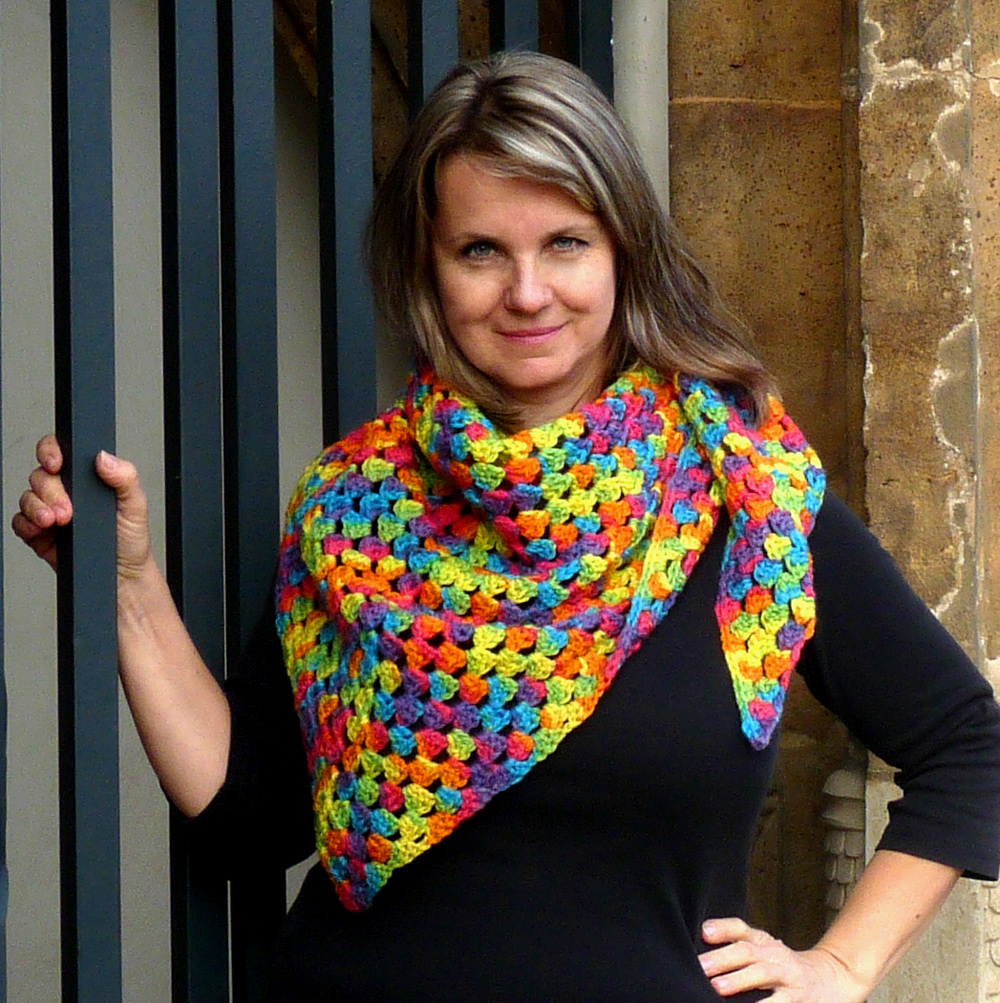 Háčkovaný šátek -  Rainbow color